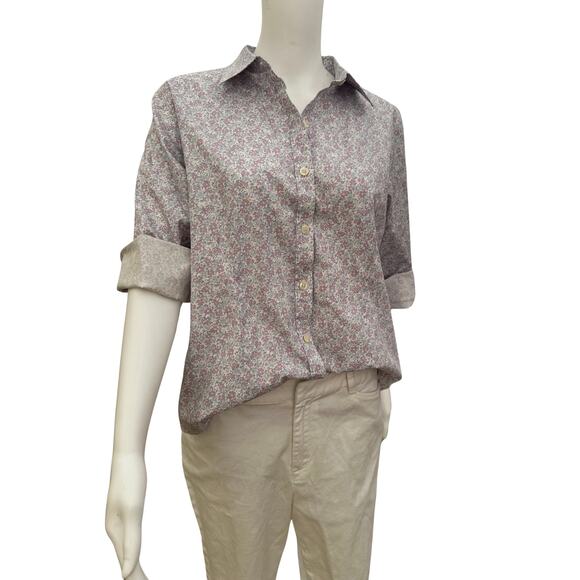 Vintage LL Bean Light Purple Floral Button Up Medium - Picture 1 of 10